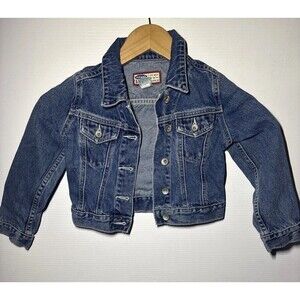 Vintage 90s Kids Old Navy Blue Jeans Denim Jacket Western Cowboy Size 4/5